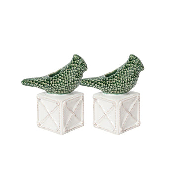 Juliska  Bird Topiary Candlestick Berry & Thread Set of 2
